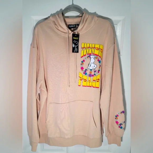 Peanuts "Inner Peace" XL oversized Pullover Sweatshirt Hoodie - Picture 3 of 7